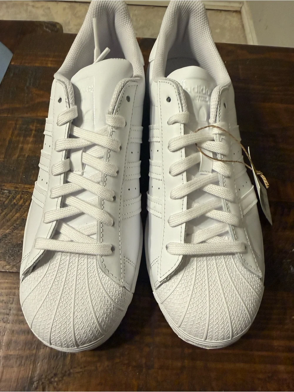 adidas White Low-Top Leather Sneakers